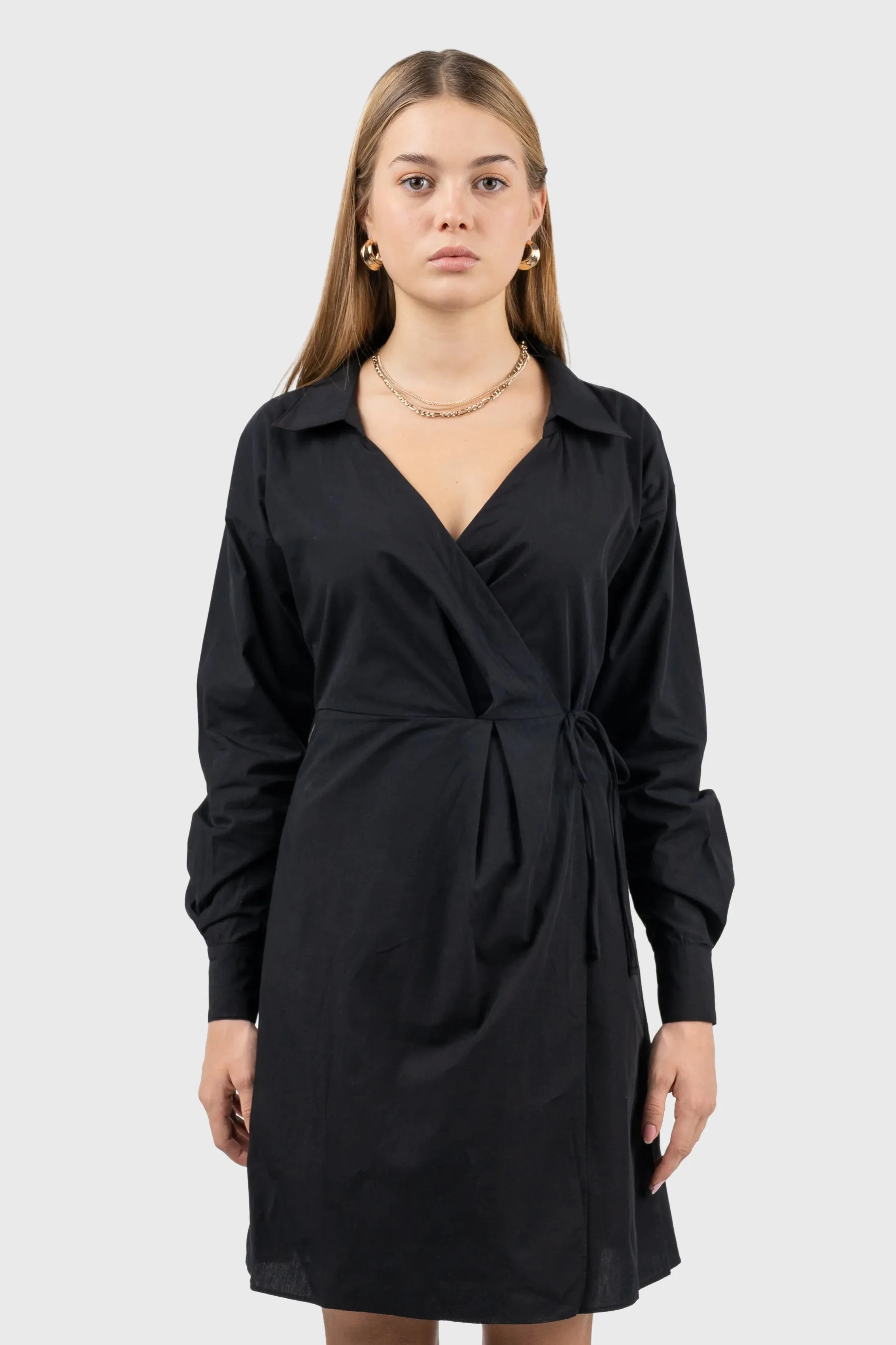 100% Organic Wrap Shirt Above Knee Dress