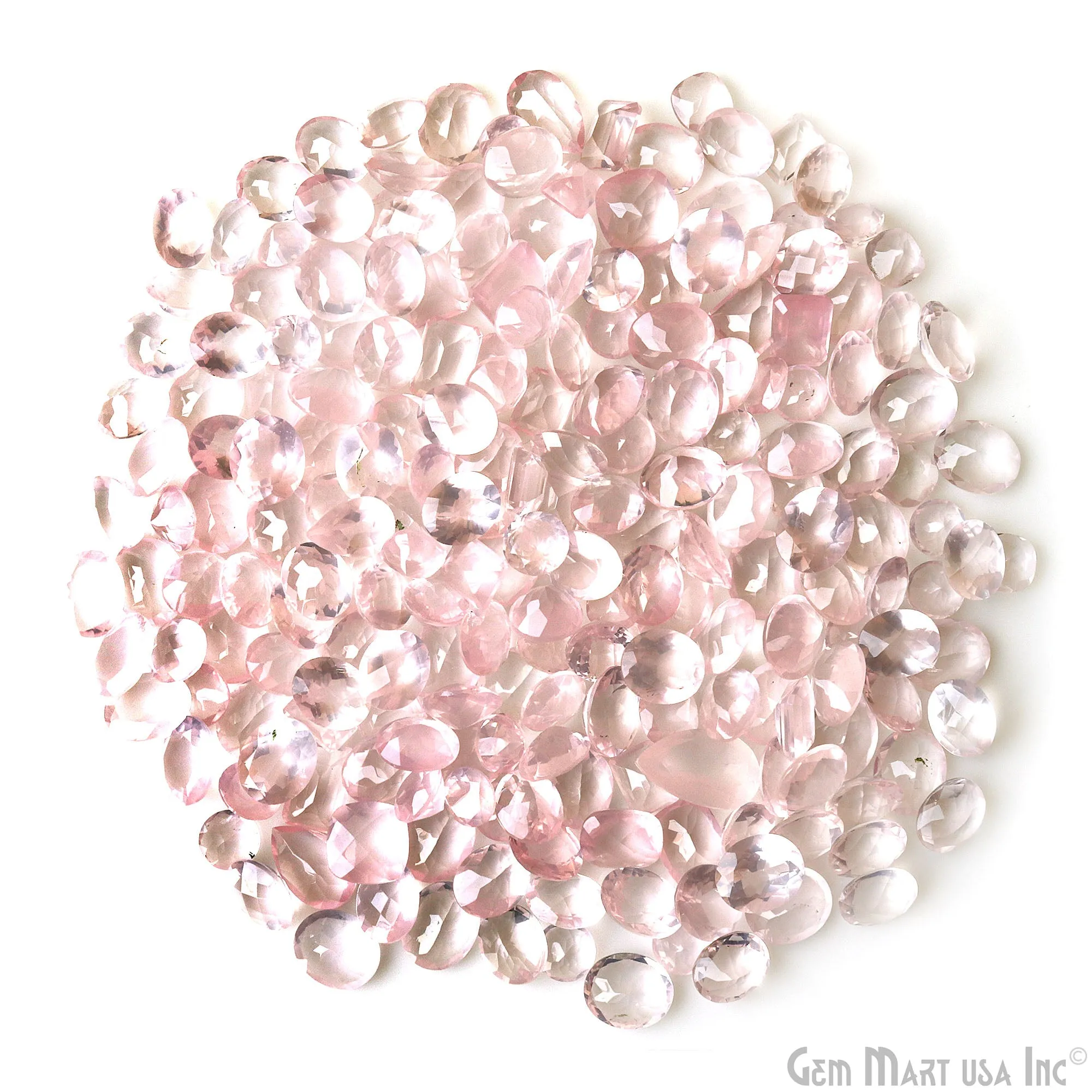 100ct Rose Quartz Mix Shape And Mix Size Faceted Loose Gemstone