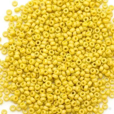 11-94692 Frost Opaque Glaze Rainbow Yellow 11/0 Round Seed Beads Tube