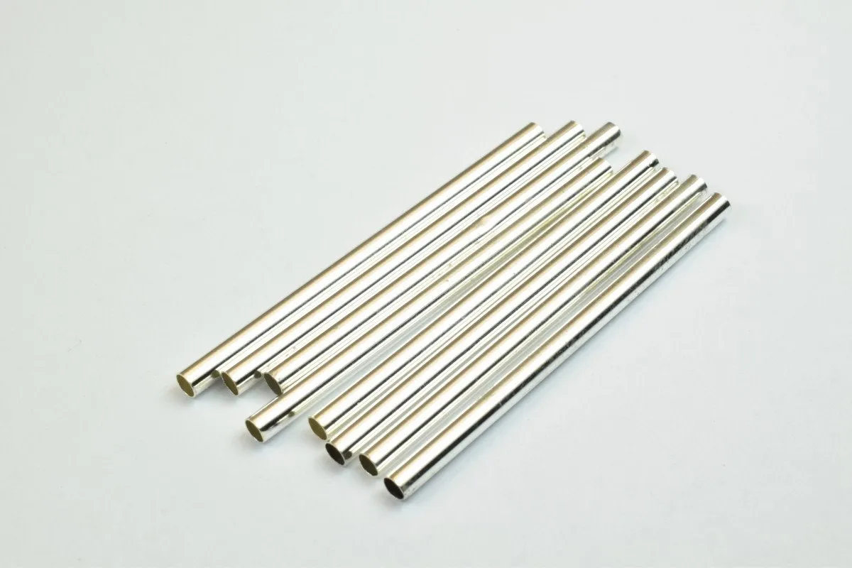 12 PCs Straight Tube Jewelry Finding Beads  3x40mm/3x45mm/3x50mm Plain Tube Gold/Silver/Gun Metal/ RoseGold For Jewelry Making