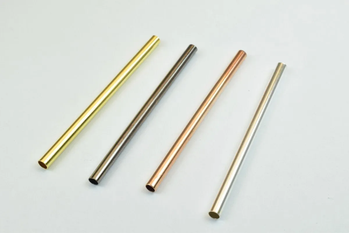 12 PCs Straight Tube Jewelry Finding Beads  3x40mm/3x45mm/3x50mm Plain Tube Gold/Silver/Gun Metal/ RoseGold For Jewelry Making