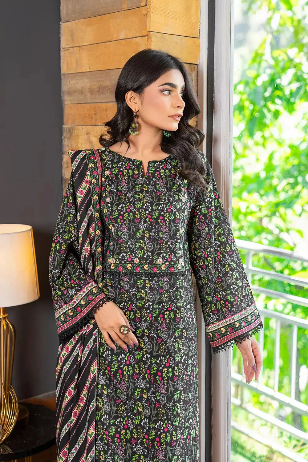 2PC Unstitched Printed Lawn Shirt and Dupatta KSD-2829