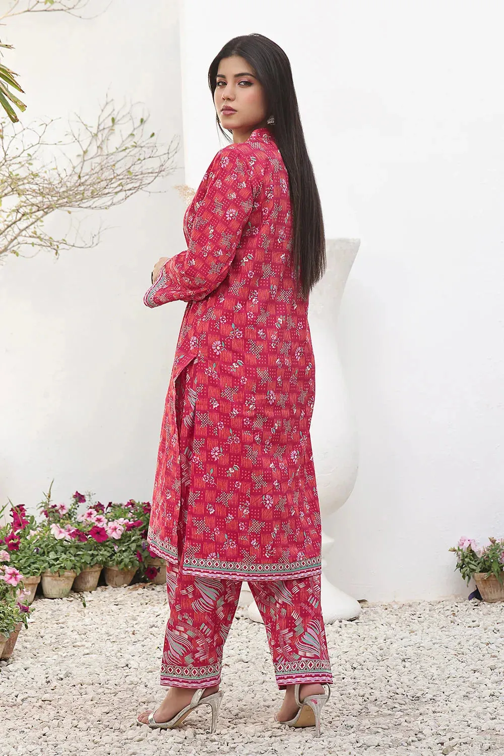 2PC Unstitched Printed Lawn Shirt and Trouser KST-2492