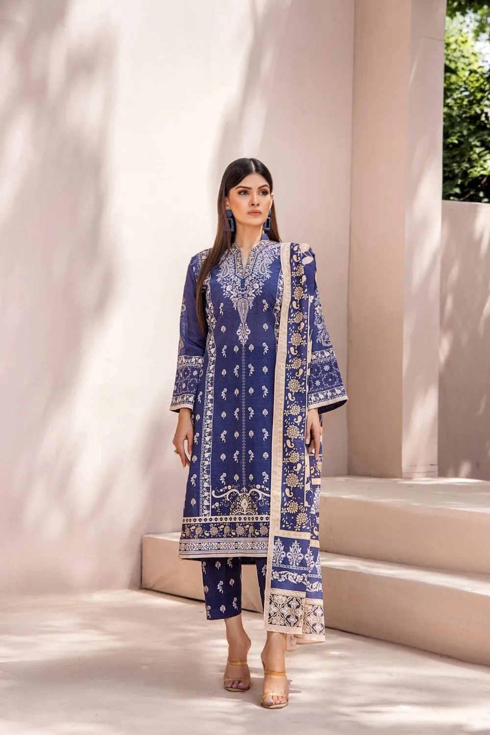 3 Pcs Unstitched Khaddar Suit KKH-2228