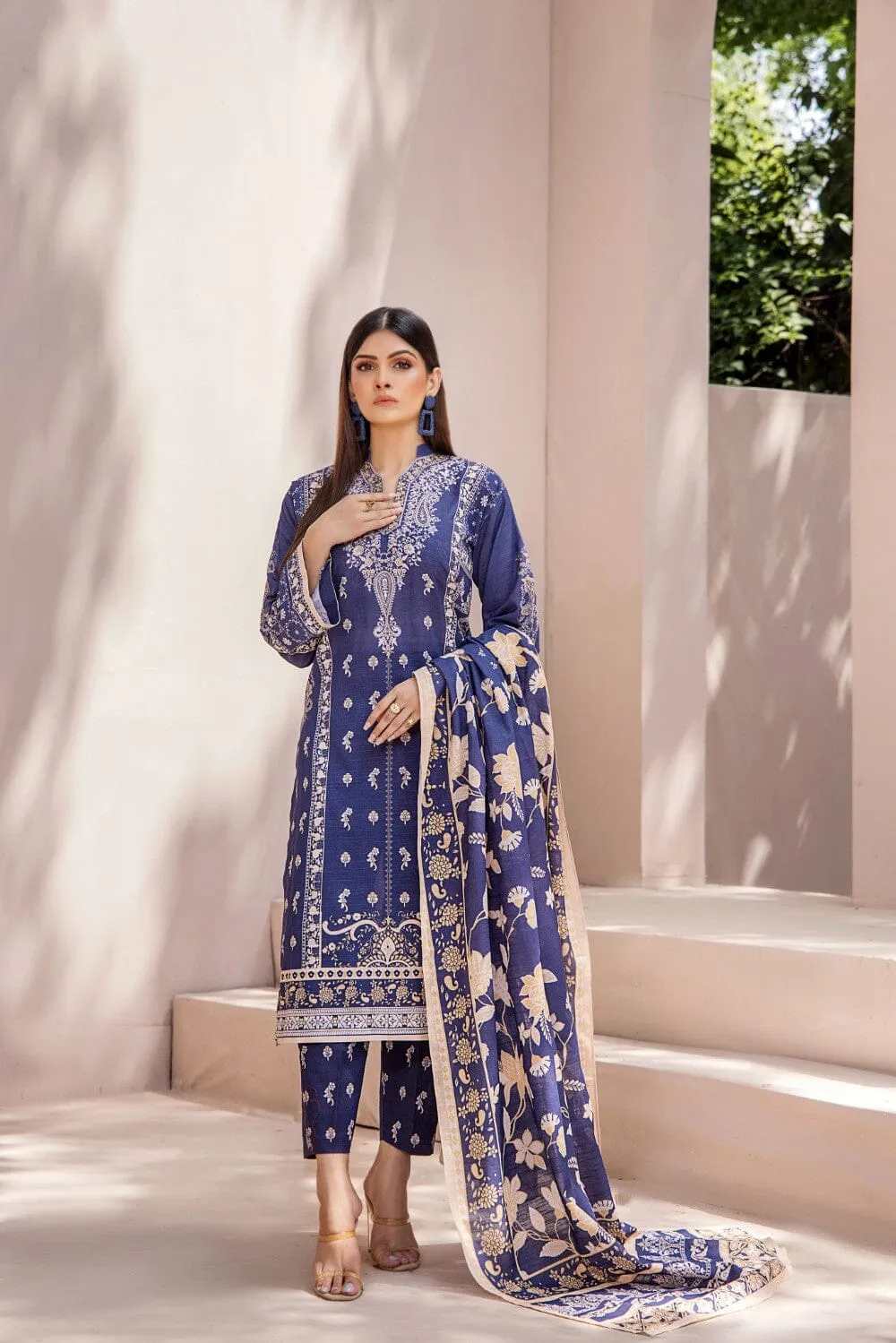 3 Pcs Unstitched Khaddar Suit KKH-2228