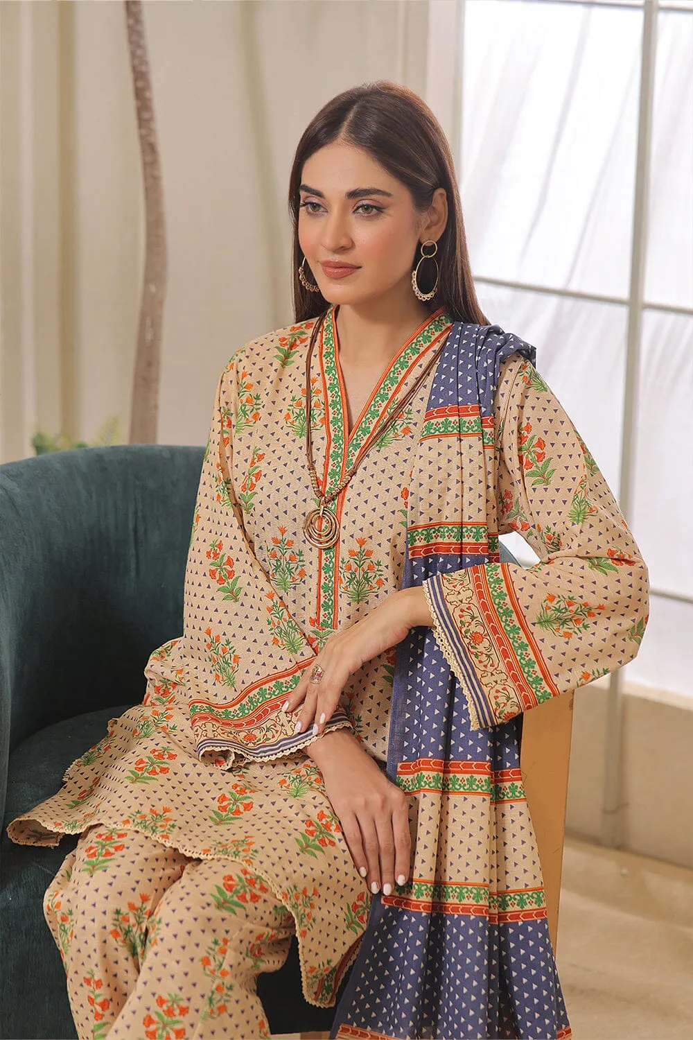 3 Pcs unstitched Khaddar Suit KKH-2351