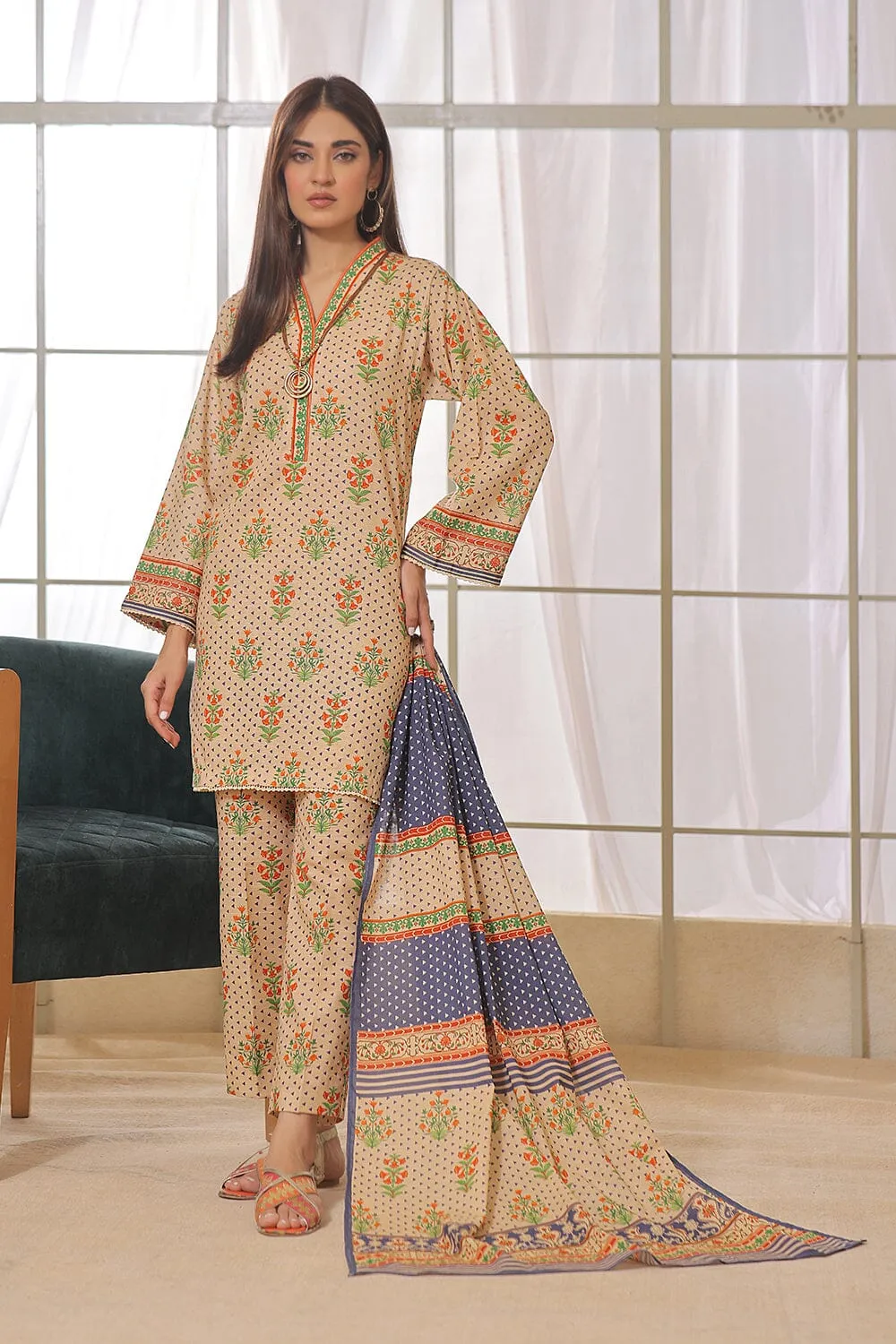 3 Pcs unstitched Khaddar Suit KKH-2351