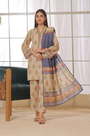 3 Pcs unstitched Khaddar Suit KKH-2351