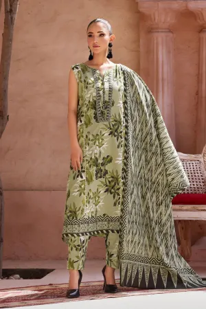 3PC Printed Unstitched Lawn Suit KLA-2584