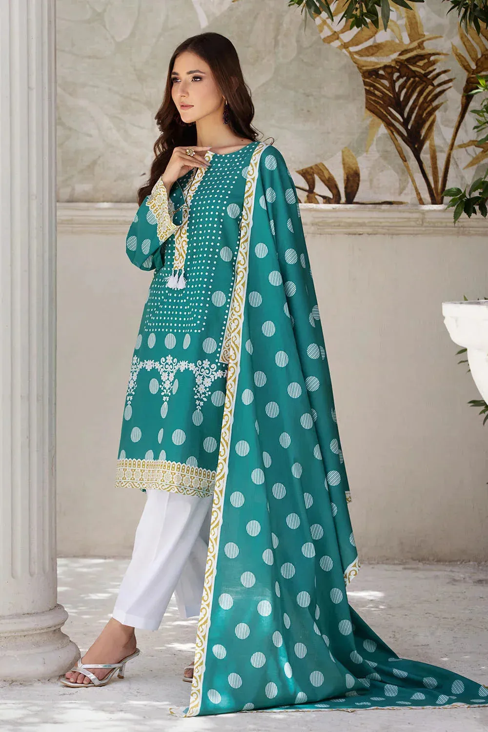 3PC Printed Unstitched Lawn Suit KLA-2685