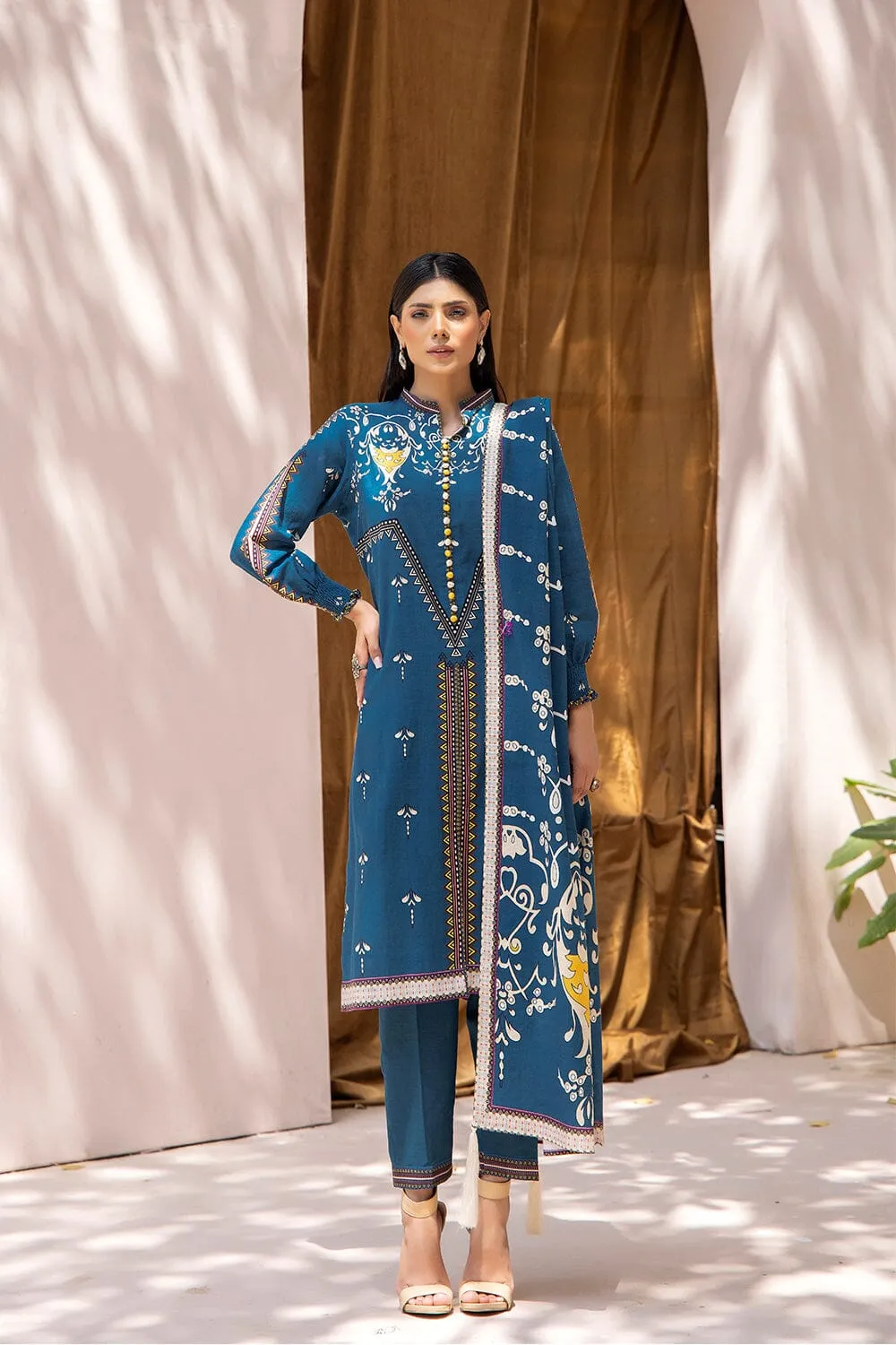 3PC Unstitched Khaddar Suit KKH-2201