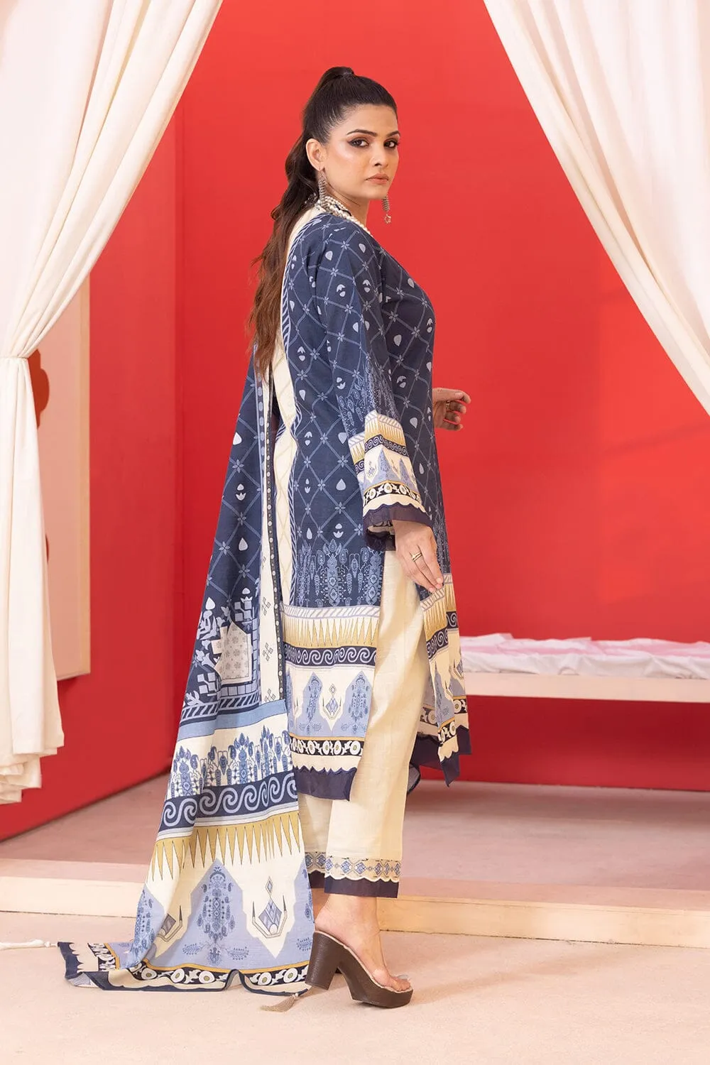 3PC Unstitched Khaddar Suit KKH-2332