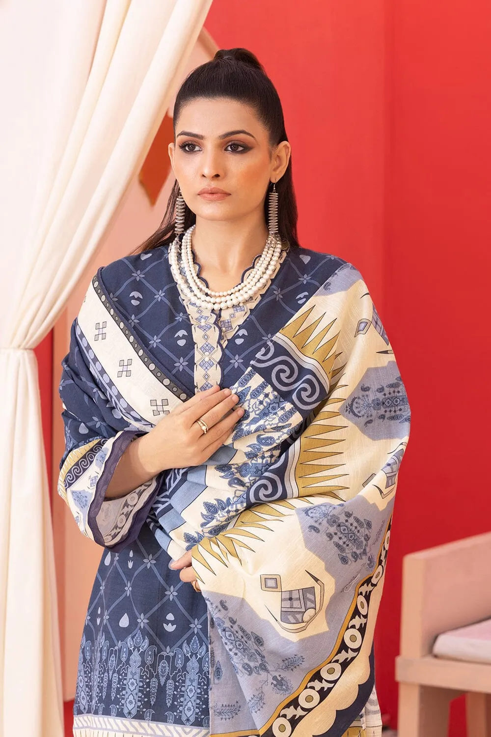 3PC Unstitched Khaddar Suit KKH-2332