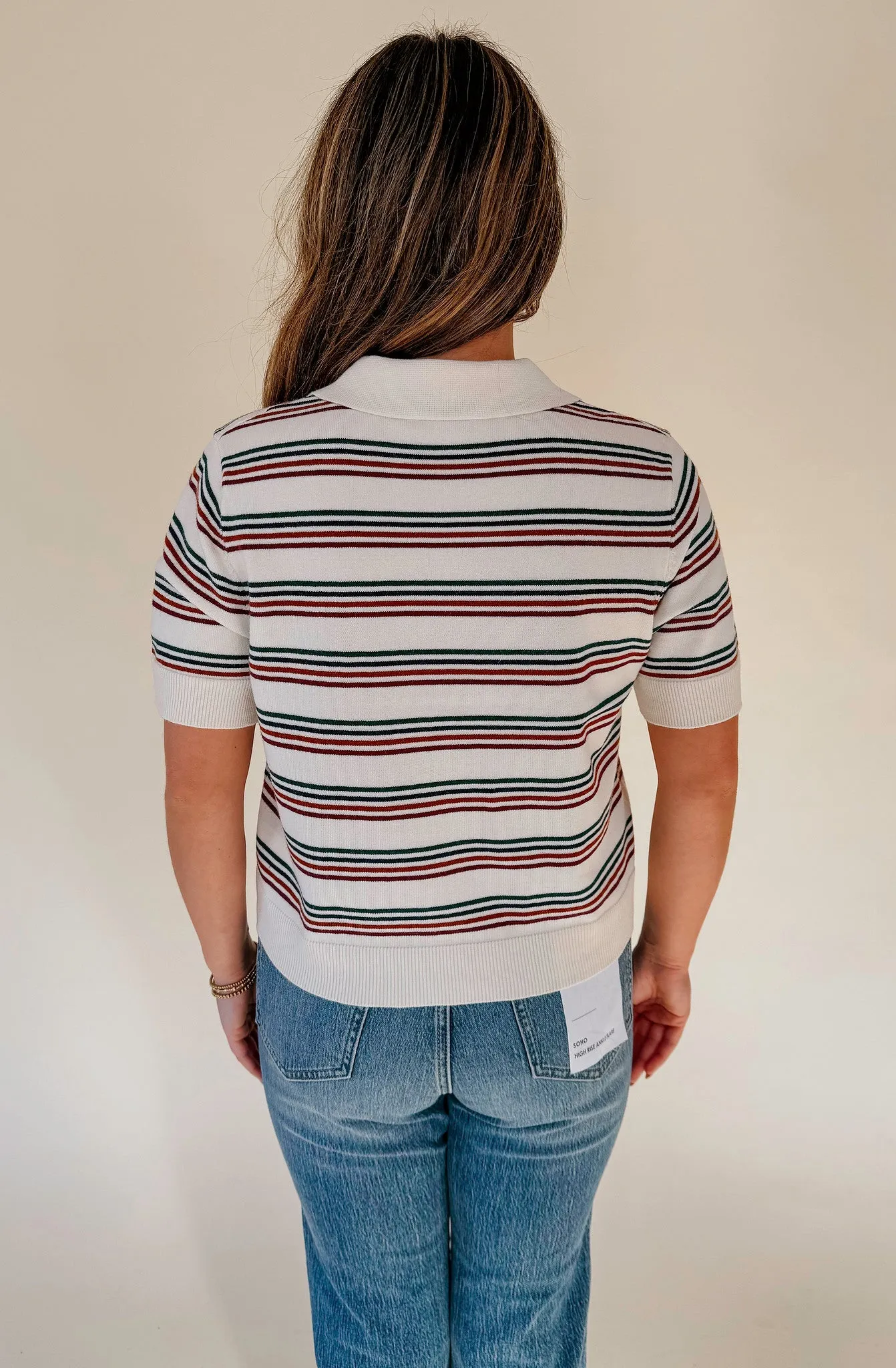 ADDIE POLO STRIPE TOP