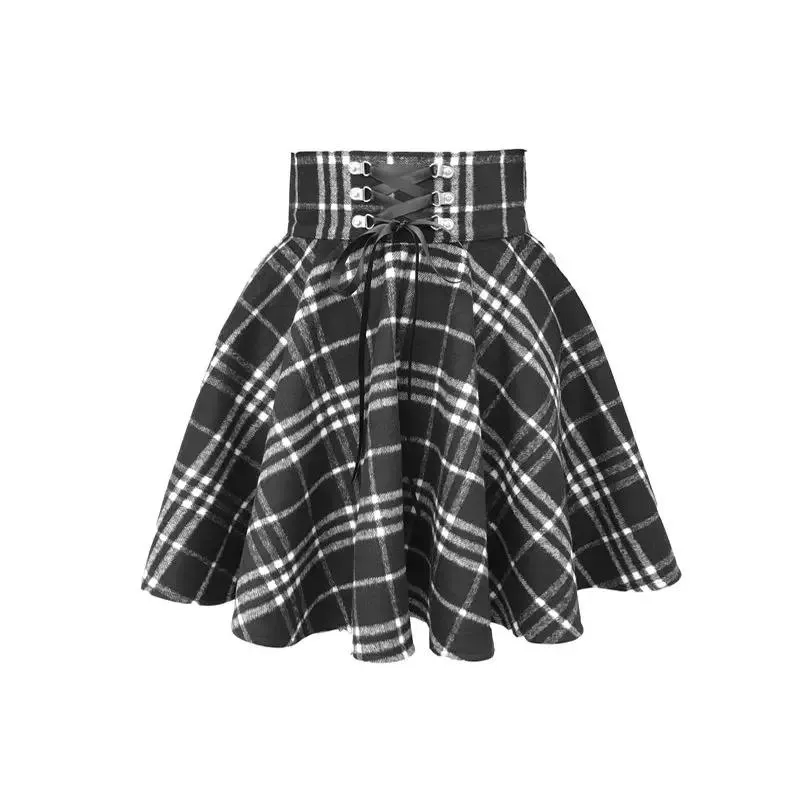 Alternative 'Army Of Darkness' Black and White Plaid Skirt