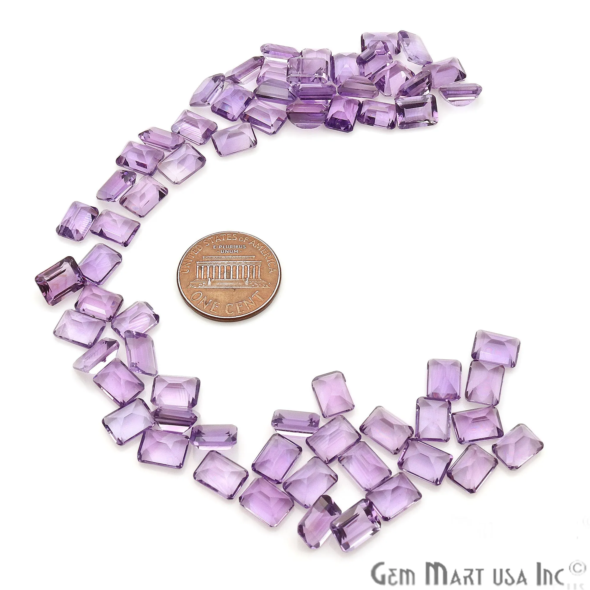 Amethyst Rectangle Gemstone, 6x8mm, 10  Carats, 100% Natural Faceted Loose Gems, February Birthstone