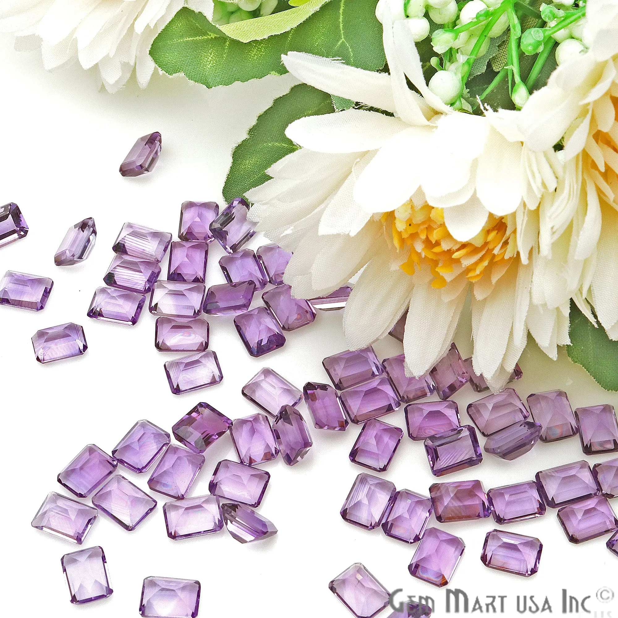 Amethyst Rectangle Gemstone, 6x8mm, 10  Carats, 100% Natural Faceted Loose Gems, February Birthstone