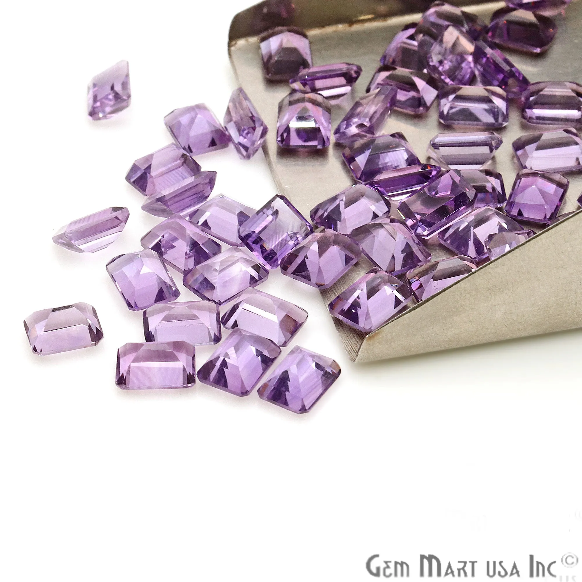 Amethyst Rectangle Gemstone, 6x8mm, 10  Carats, 100% Natural Faceted Loose Gems, February Birthstone