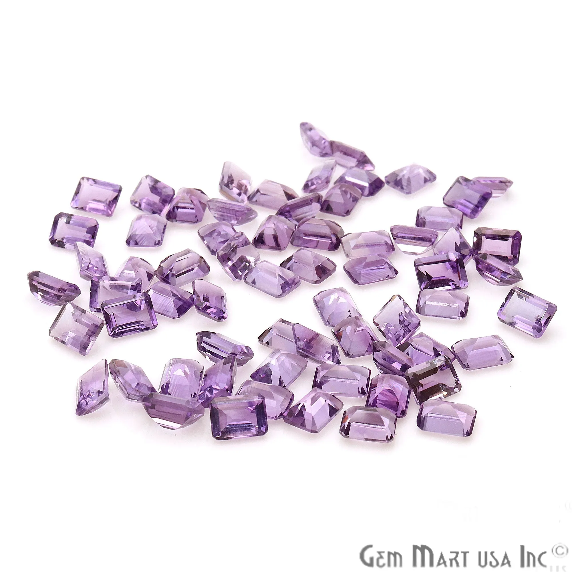 Amethyst Rectangle Gemstone, 6x8mm, 10  Carats, 100% Natural Faceted Loose Gems, February Birthstone