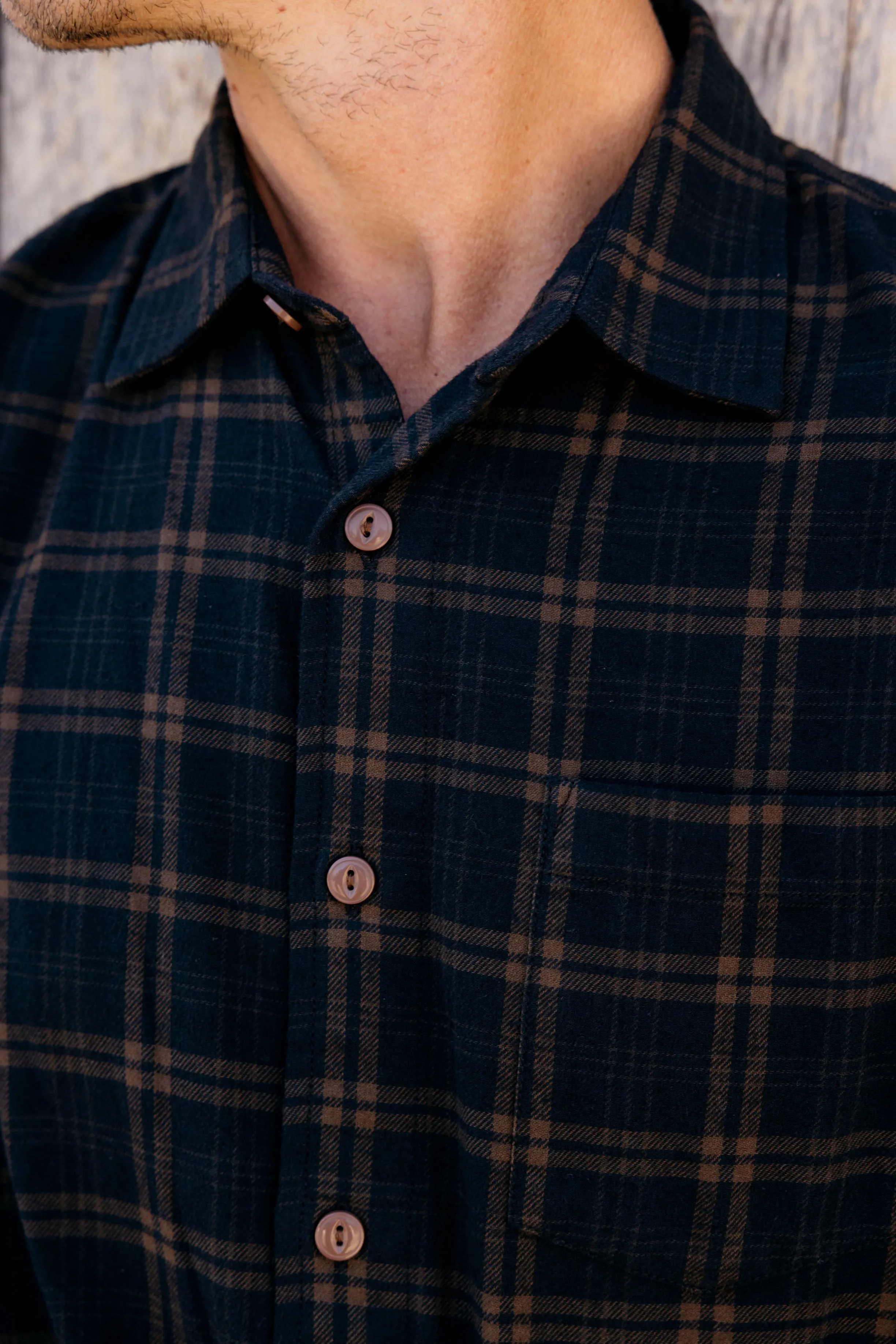 Arcadian Plaid Shirt - Loden Navy