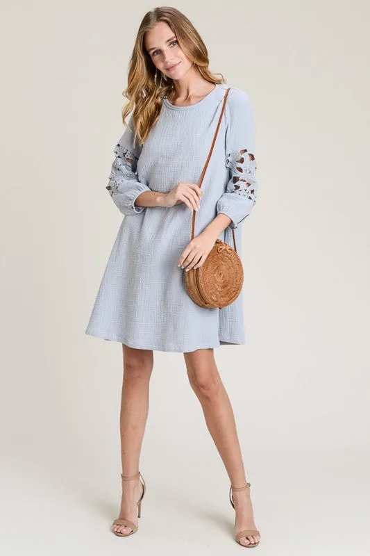 Ava Swing Dress in Dusty Blue