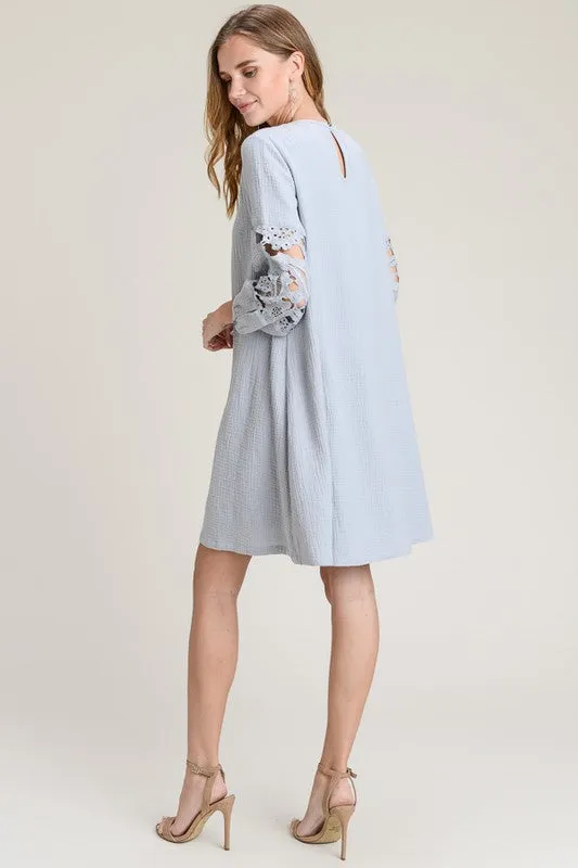 Ava Swing Dress in Dusty Blue