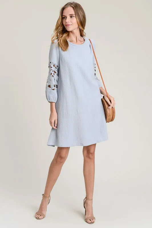 Ava Swing Dress in Dusty Blue