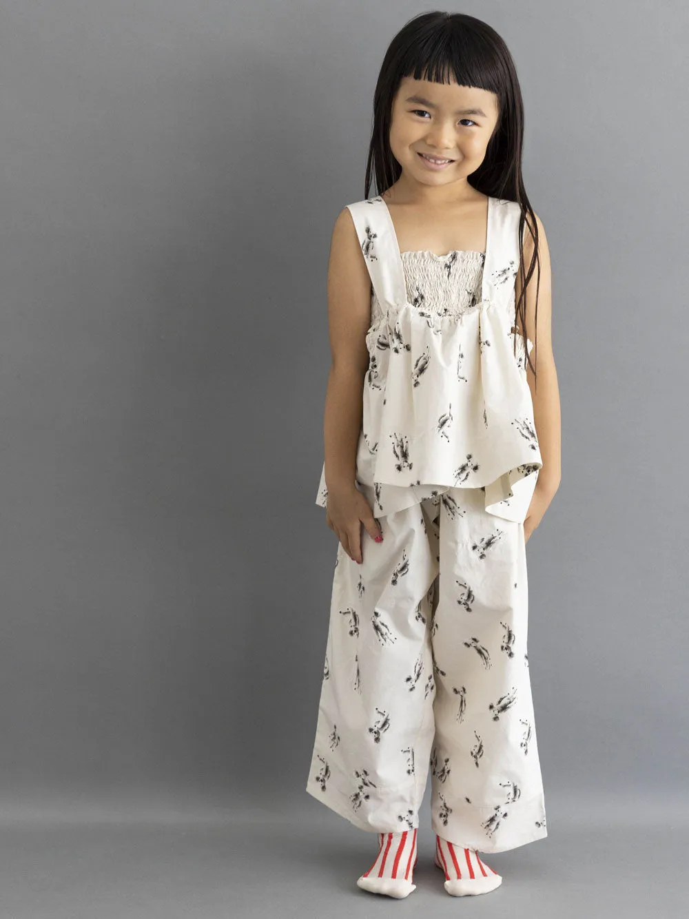 Bear Print Wide Pants