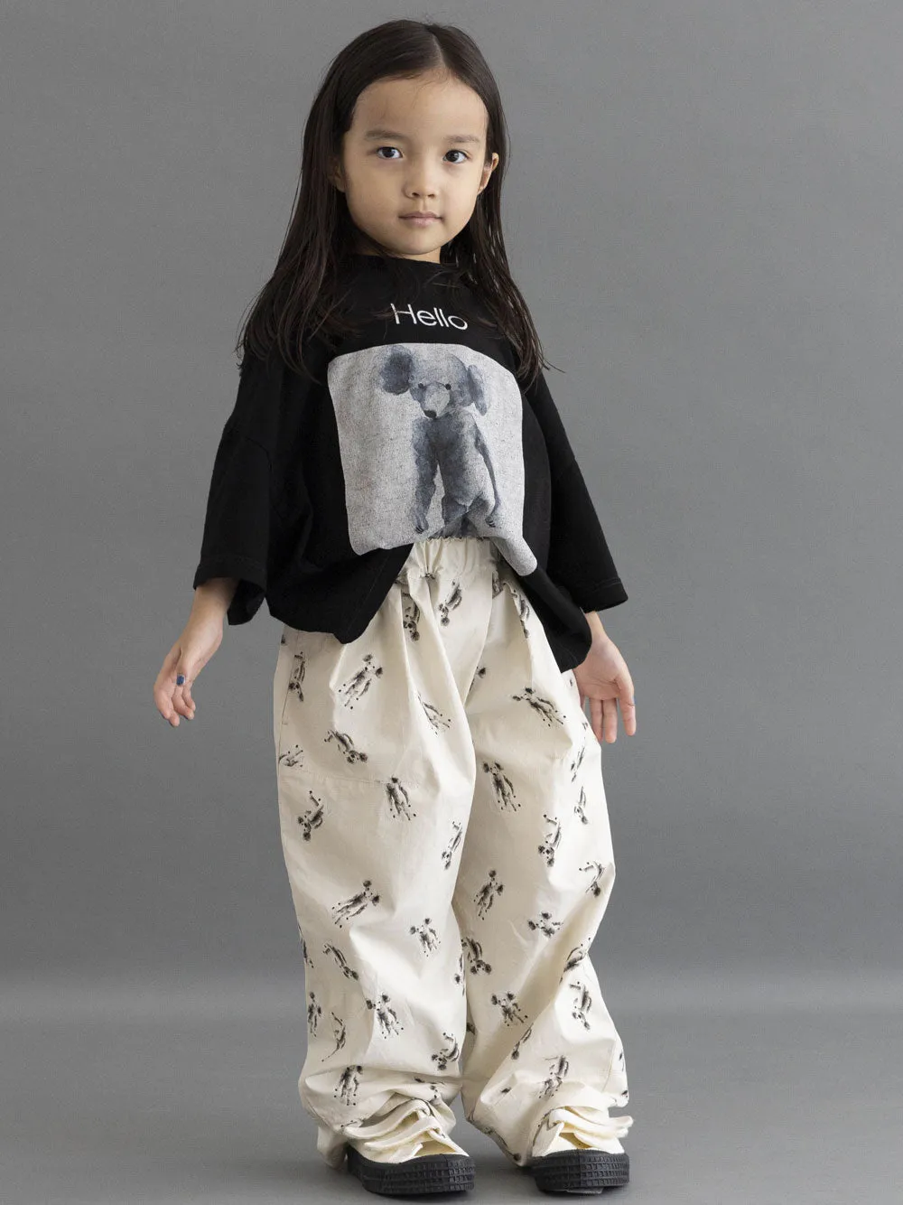 Bear Print Wide Pants