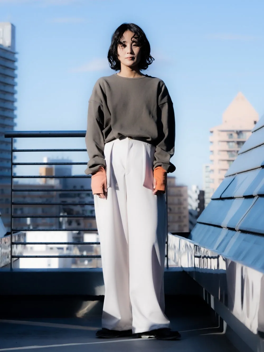 Beige Wide Pants