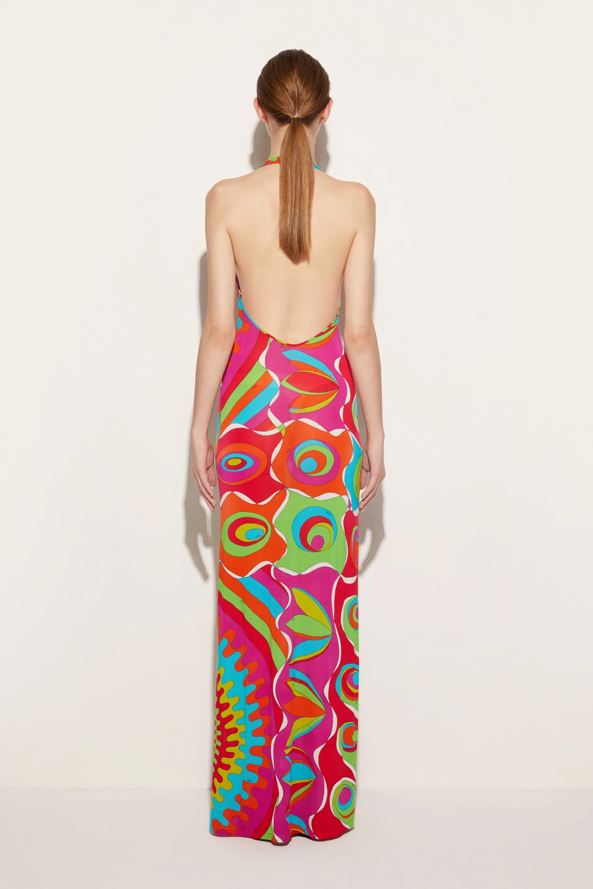 Bersaglio-Print Long Dress