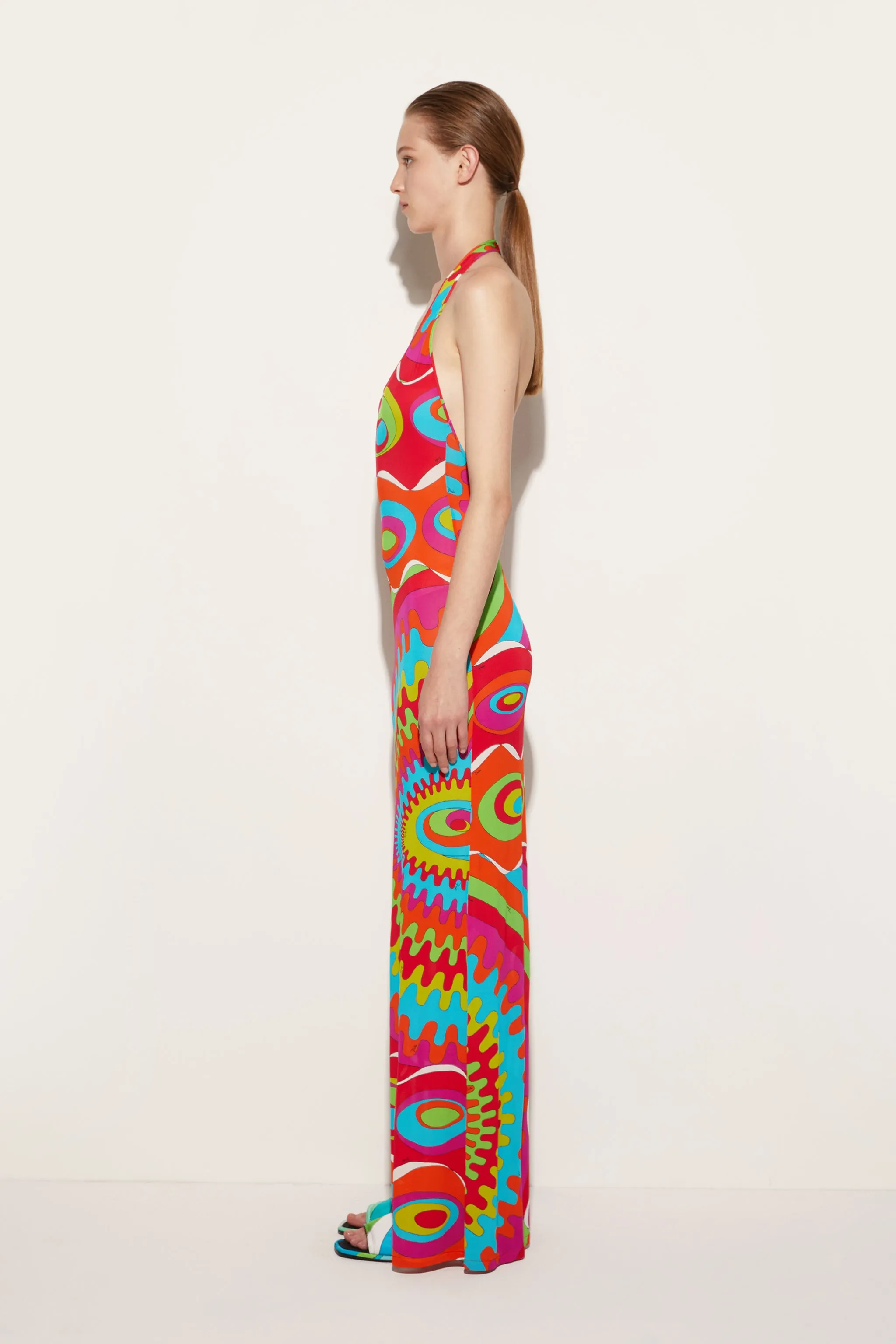 Bersaglio-Print Long Dress