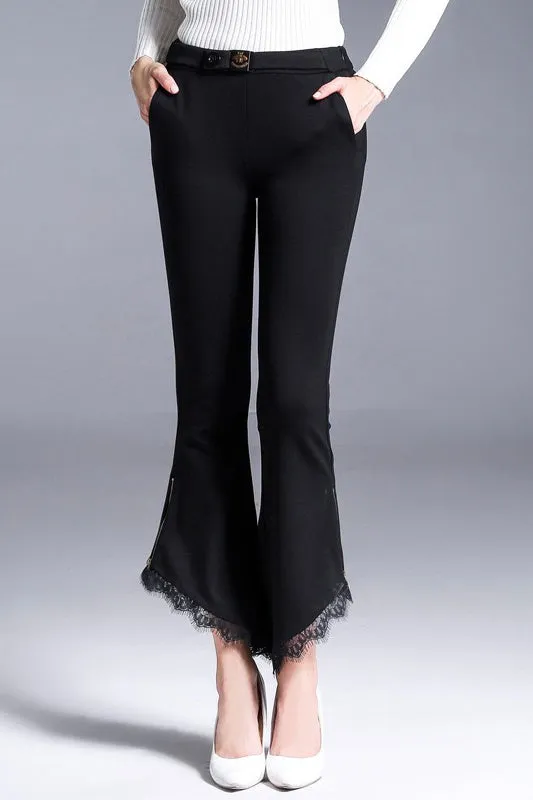 Bootcut Pants W/ Zipper and Lace