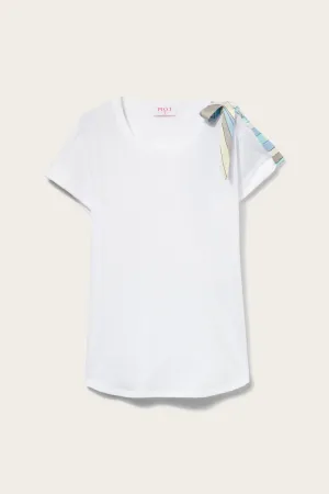 Bow-Embellished Cotton T-Shirt