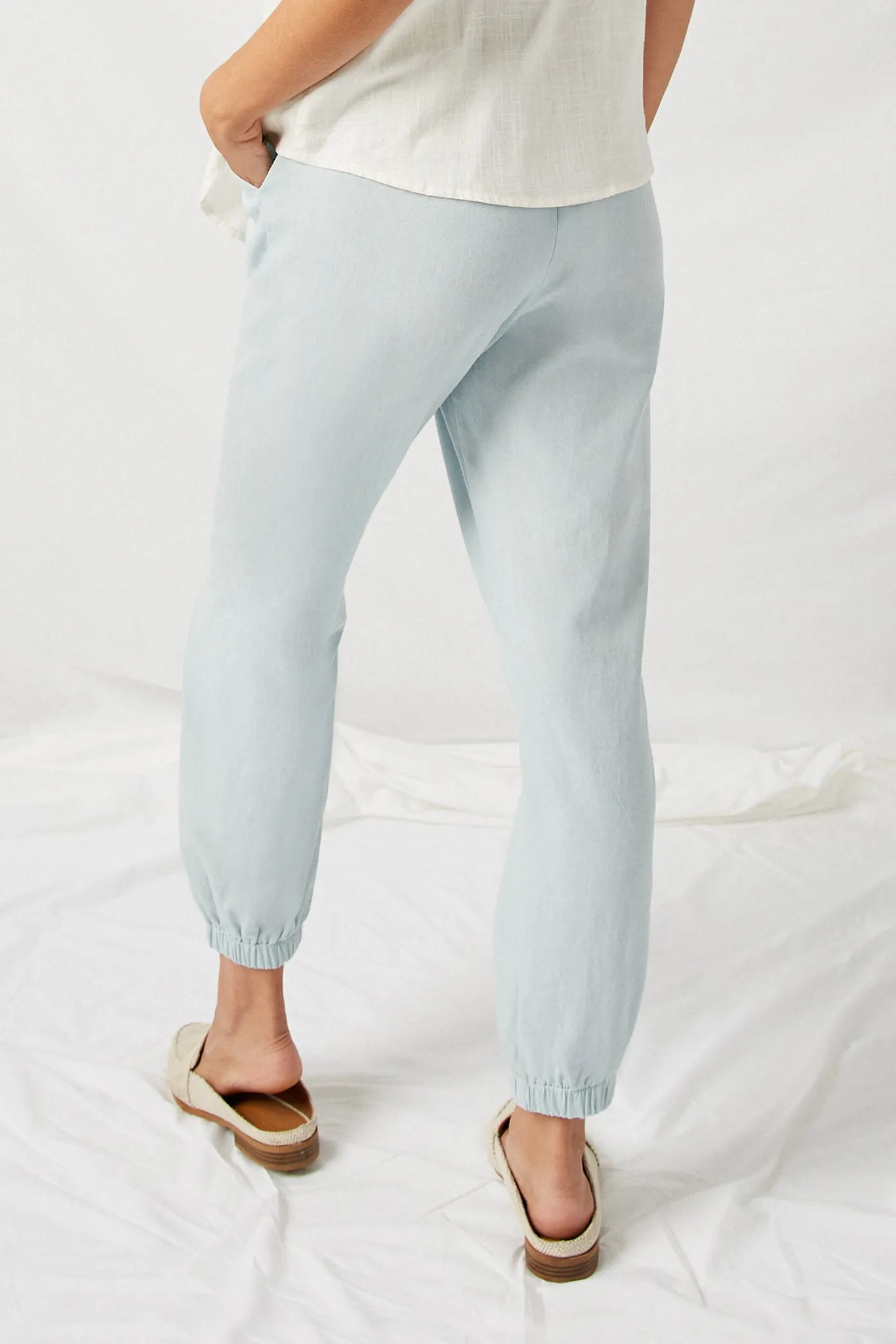 Chambray Drawstring Joggers