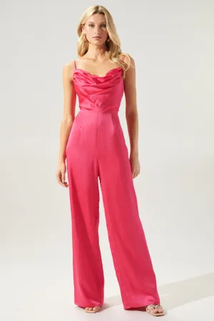 Chateau Satin Cowl Neck Jumpsuit