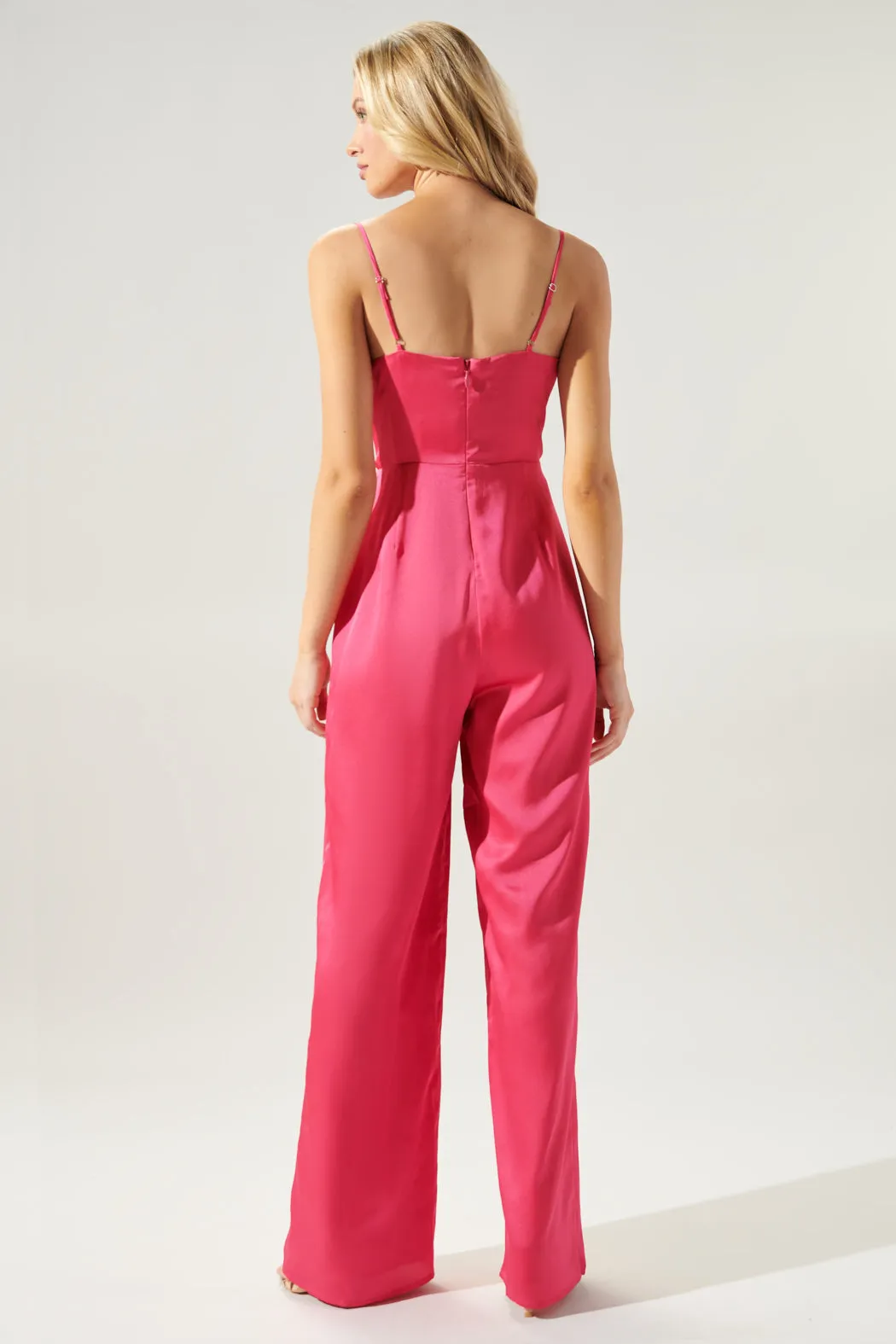 Chateau Satin Cowl Neck Jumpsuit