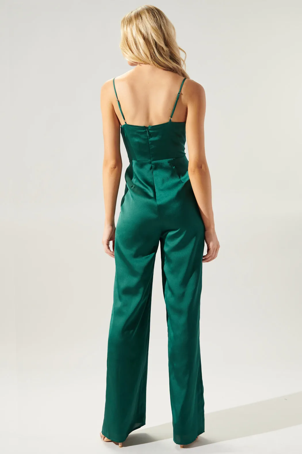 Chateau Satin Cowl Neck Jumpsuit