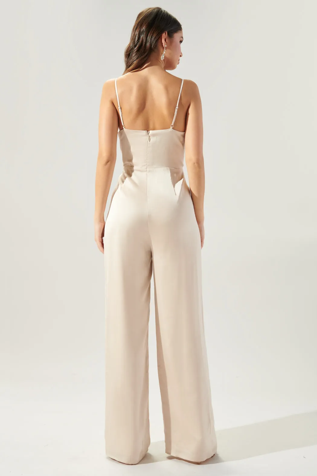 Chateau Satin Cowl Neck Jumpsuit