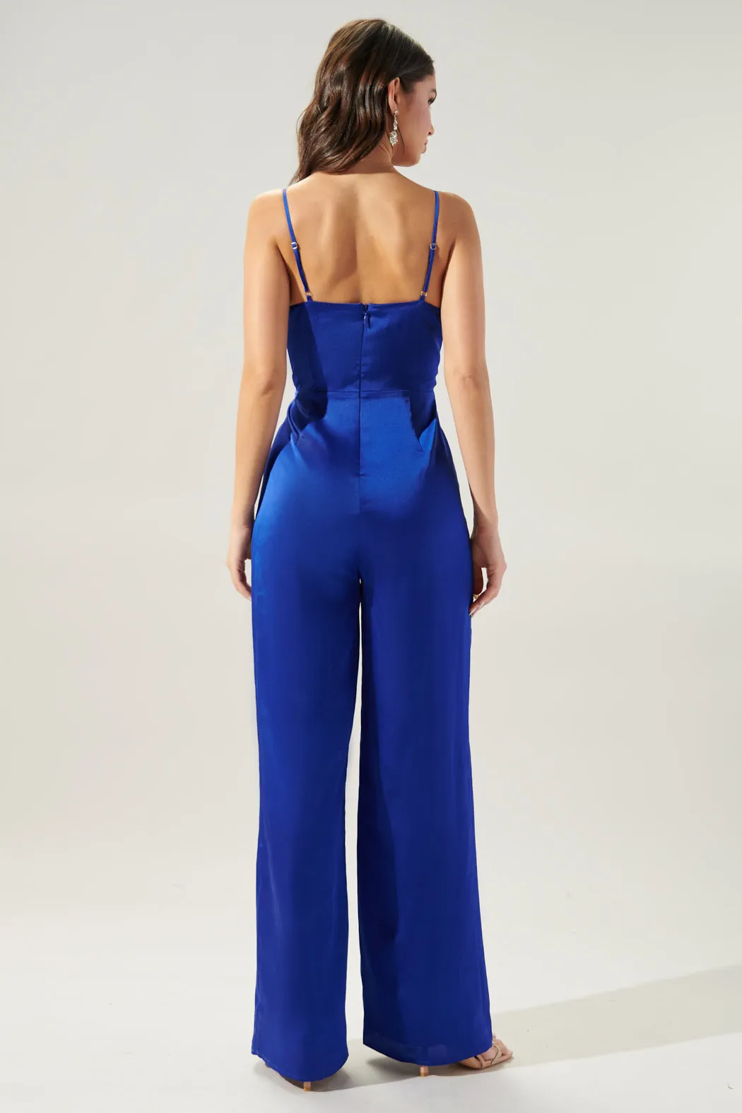 Chateau Satin Cowl Neck Jumpsuit