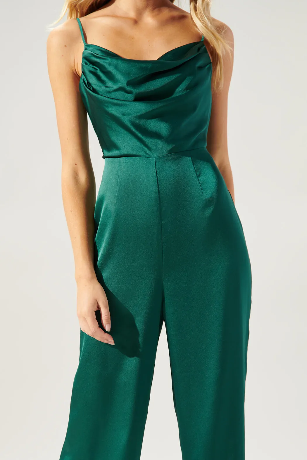 Chateau Satin Cowl Neck Jumpsuit