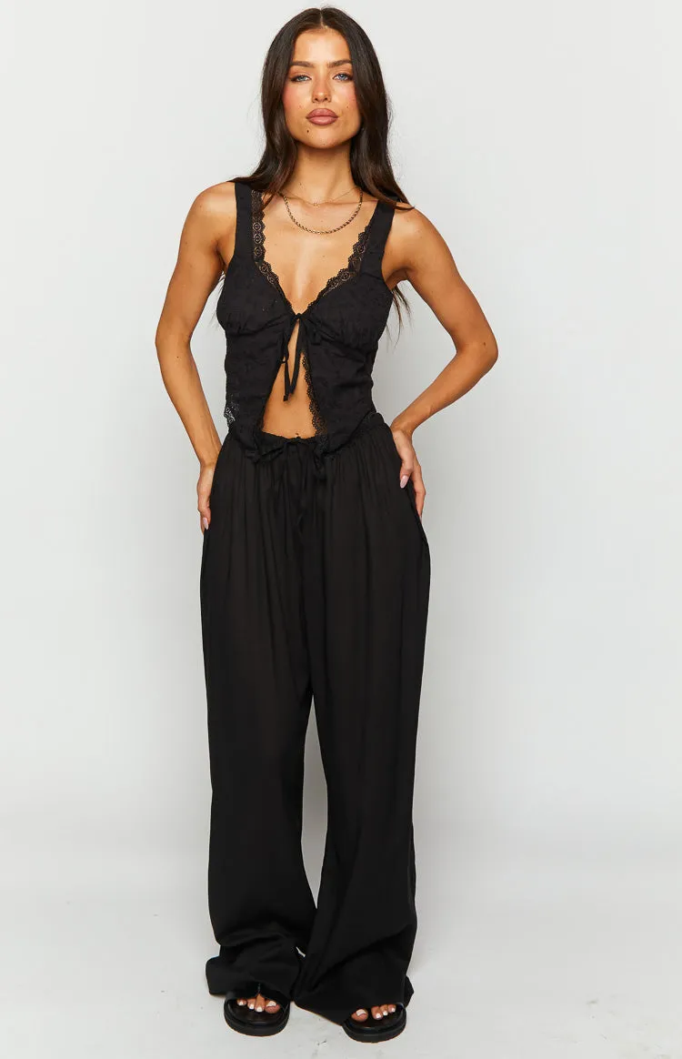 Cici Black Drawstring Pants