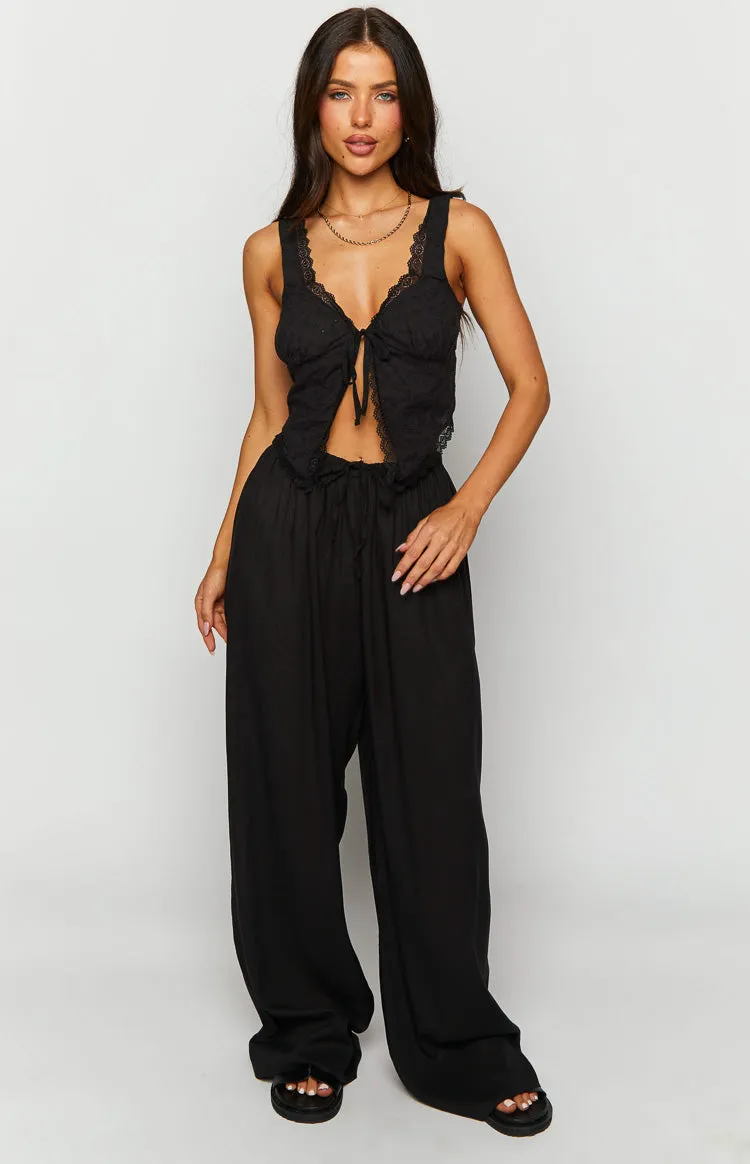 Cici Black Drawstring Pants