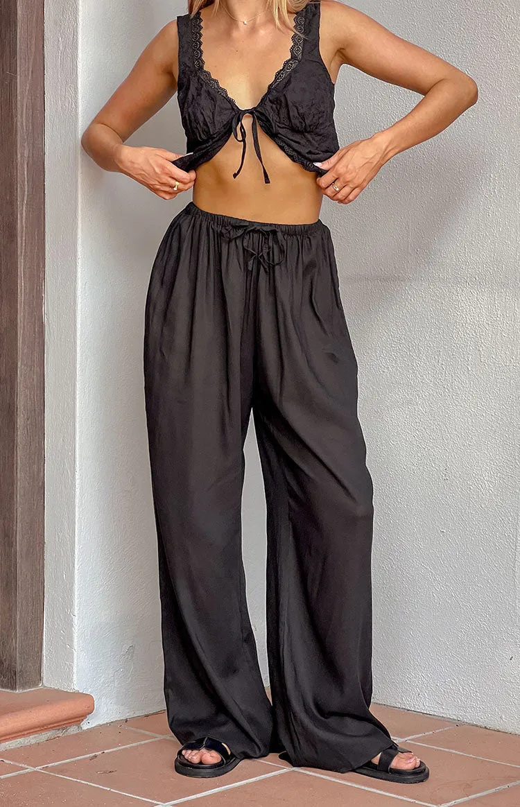 Cici Black Drawstring Pants