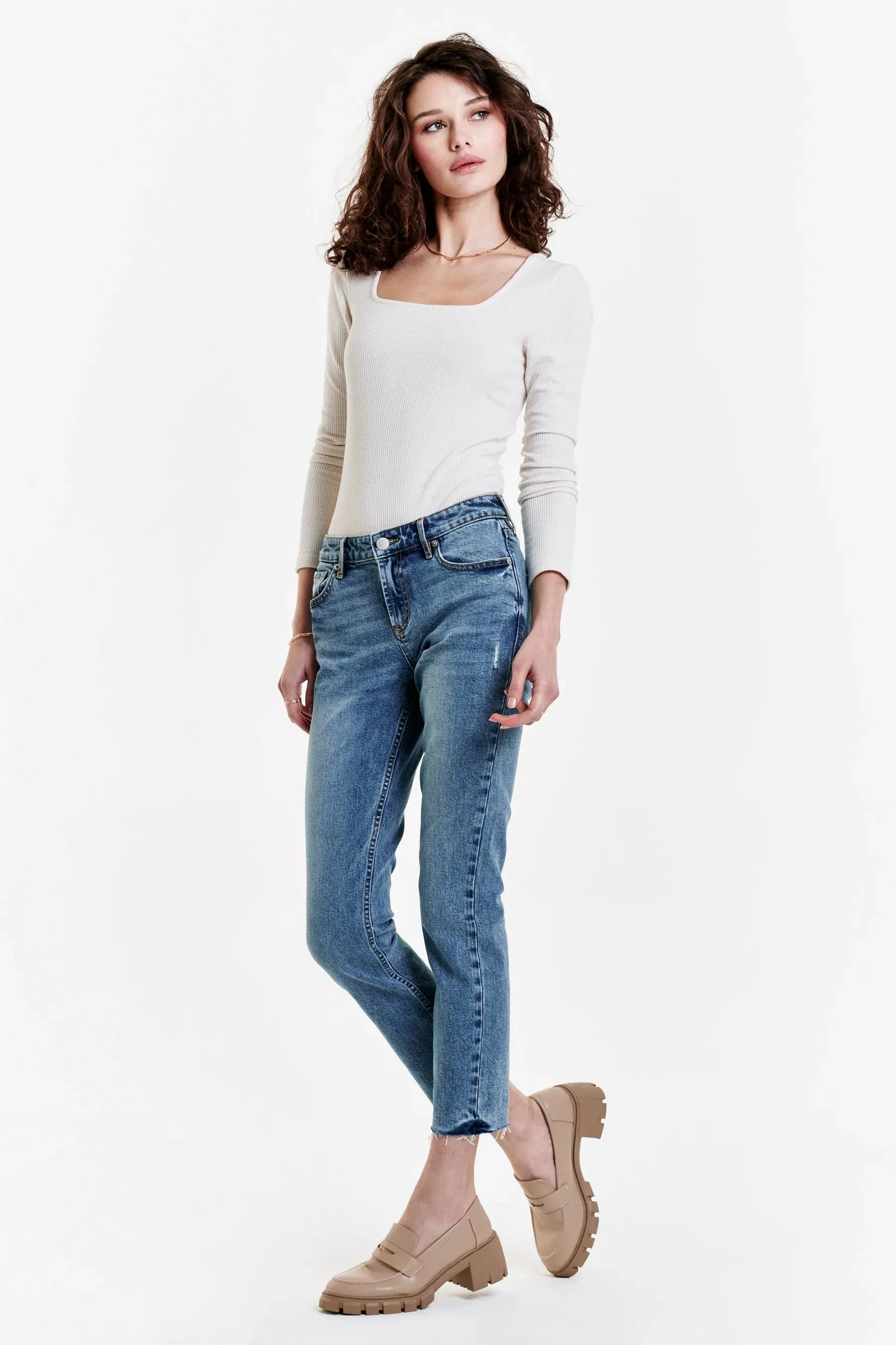 Dear John Denim Blaire High Rise Ankle Slim Straight Jeans Lyon