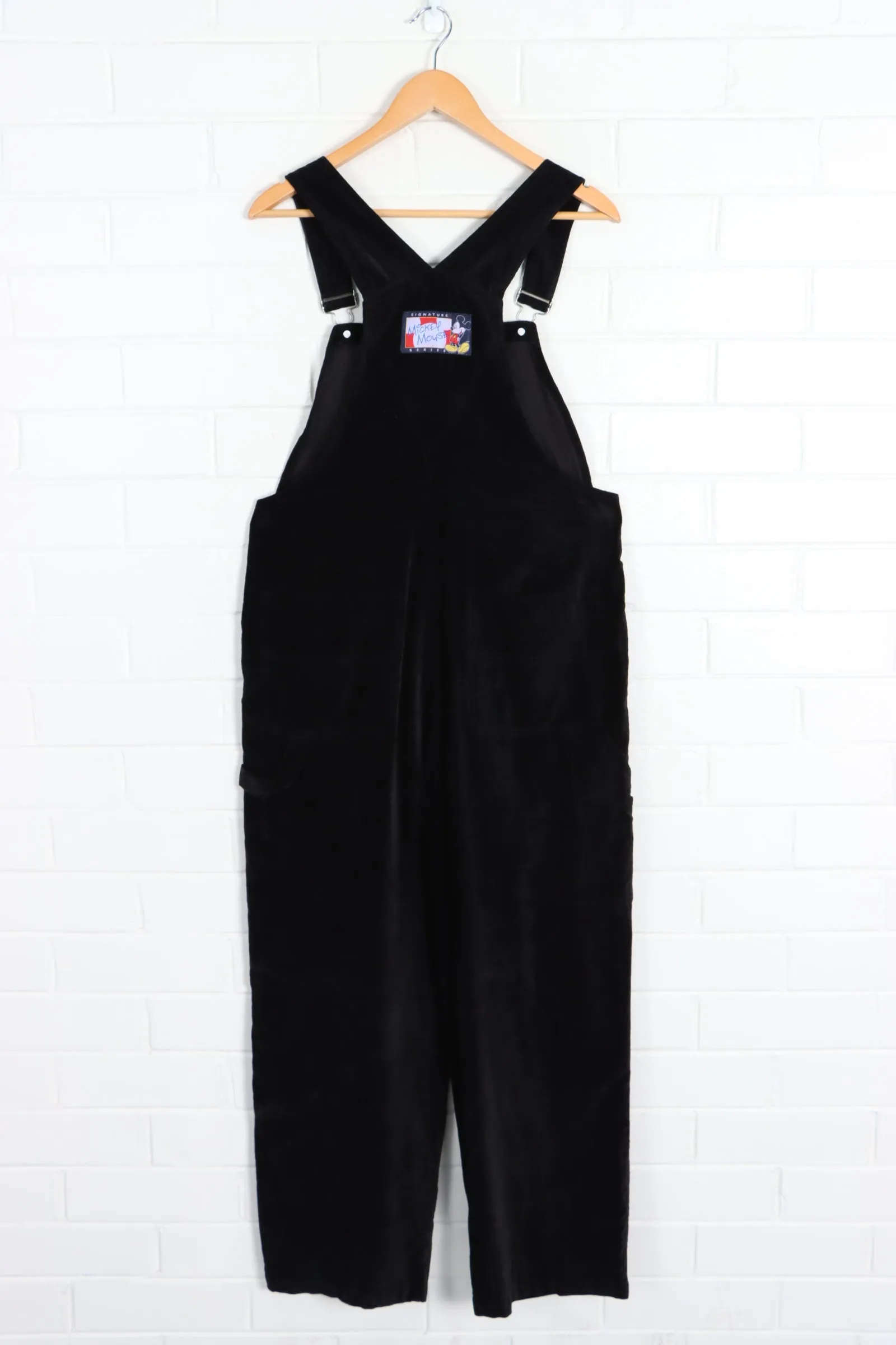 DISNEY Classic Mickey Mouse Embroidered Velour Overalls (M)