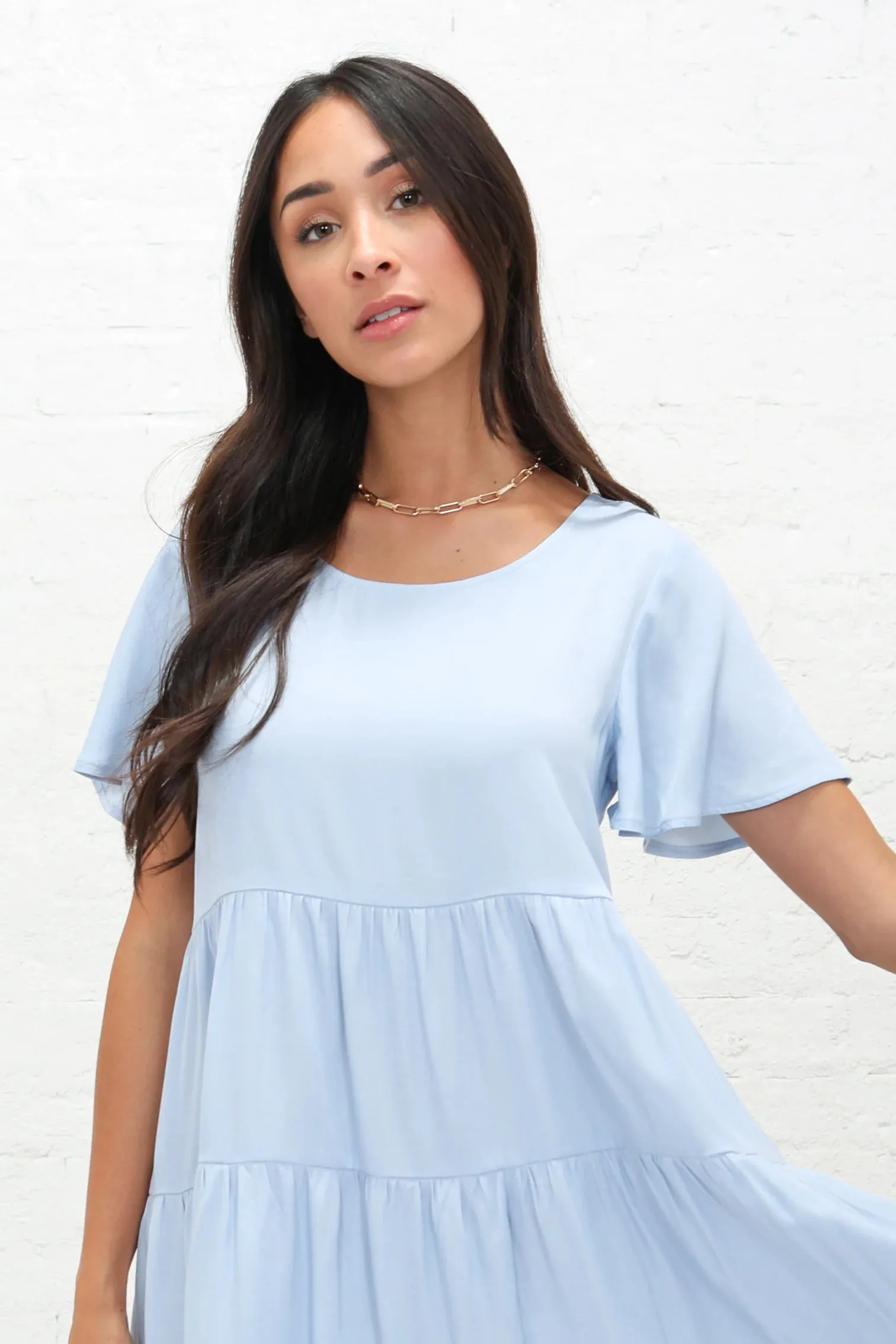 Eleanor Swing Dress in Sky Blue (Extended Sizing)