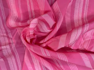 European Stripe Pattern Rayon/Lurex - Hot Pink