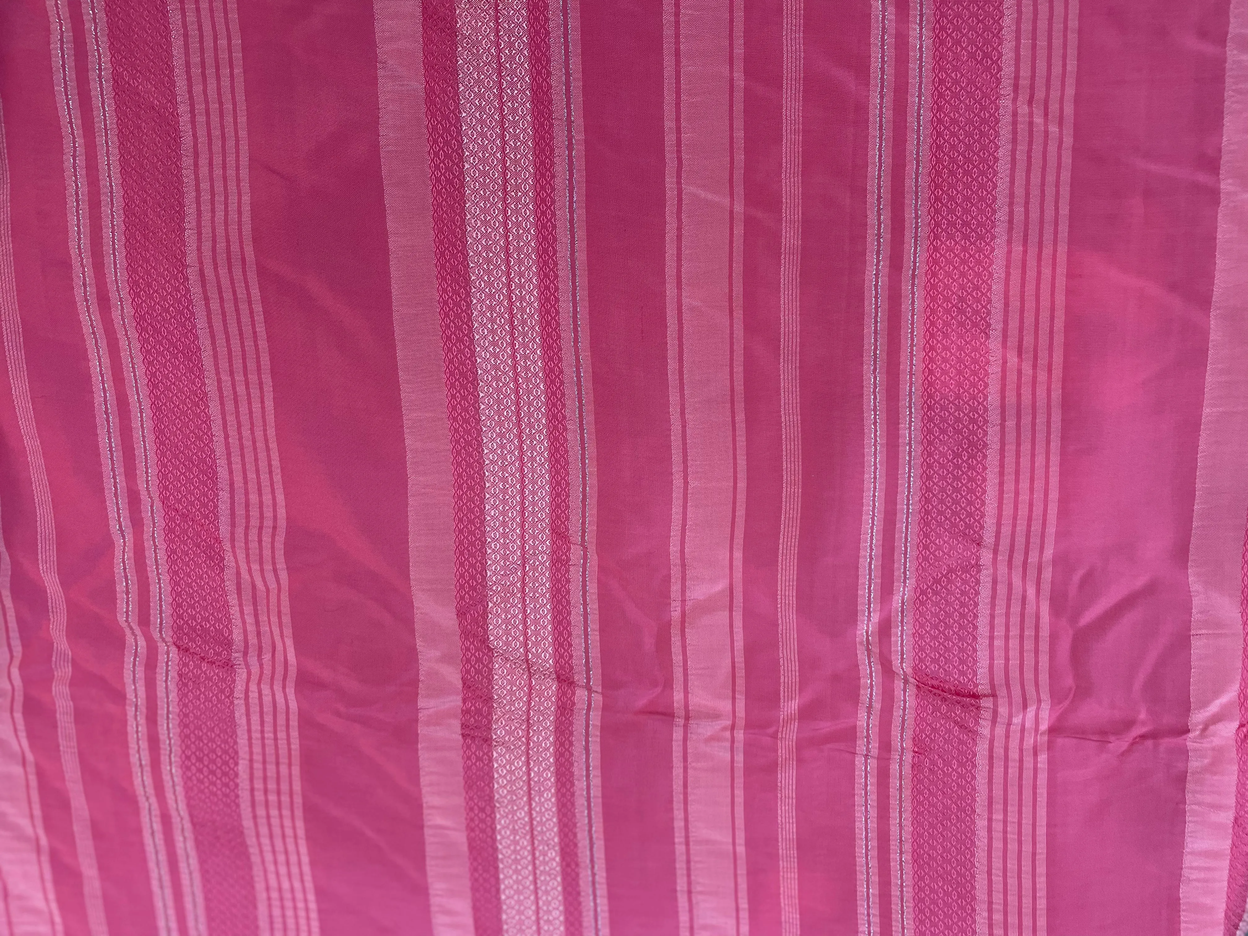 European Stripe Pattern Rayon/Lurex - Hot Pink