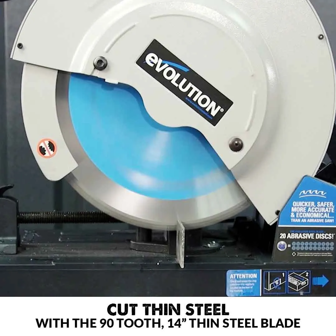 Evolution EVOSAW380: Metal Cutting Chop Saw With 14 in. Mild Steel Blade